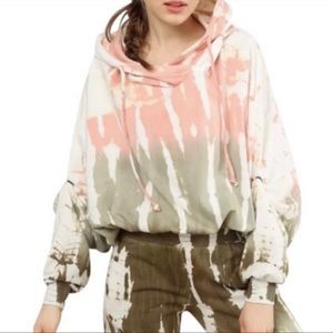 Young Fabulous & Broke tie dye hoodie S/M pink / green